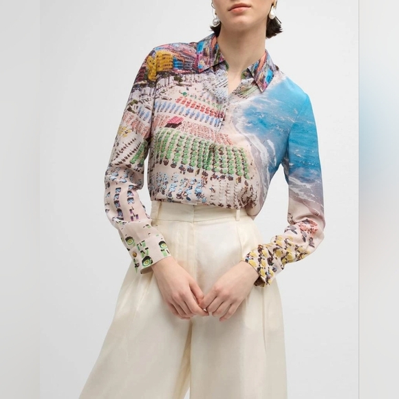 Alice + Olivia Multicolor Graphic Blouse - Picture 4 of 12